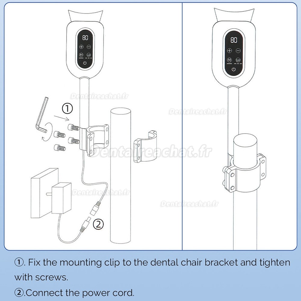 Lampe de blanchiment dentaire LED Bonin BM01-C pour fauteuil dentaire (lumière tricolore)
